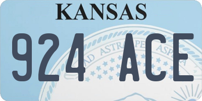 KS license plate 924ACE