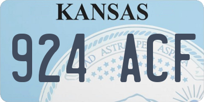 KS license plate 924ACF