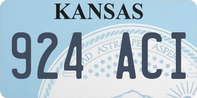 KS license plate 924ACI