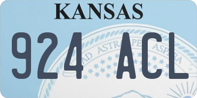 KS license plate 924ACL