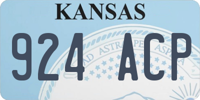 KS license plate 924ACP