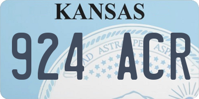 KS license plate 924ACR