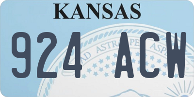 KS license plate 924ACW
