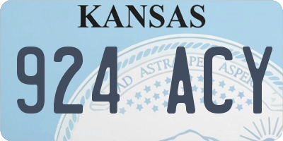 KS license plate 924ACY