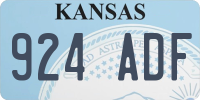 KS license plate 924ADF