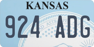 KS license plate 924ADG