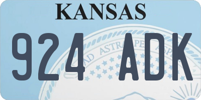KS license plate 924ADK