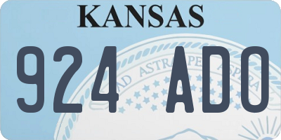 KS license plate 924ADO