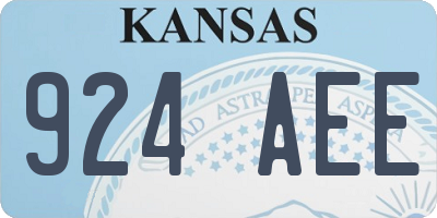 KS license plate 924AEE