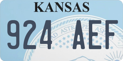 KS license plate 924AEF