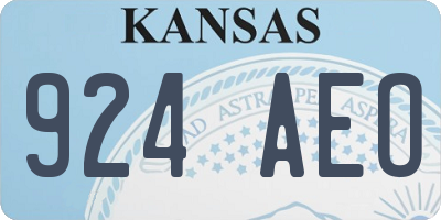 KS license plate 924AEO