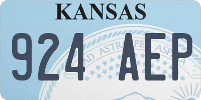 KS license plate 924AEP