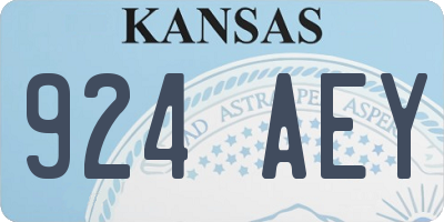 KS license plate 924AEY