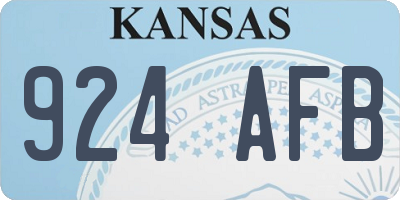 KS license plate 924AFB