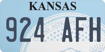 KS license plate 924AFH