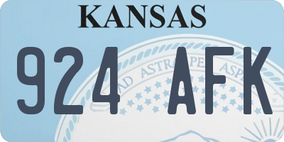 KS license plate 924AFK