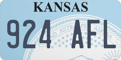 KS license plate 924AFL