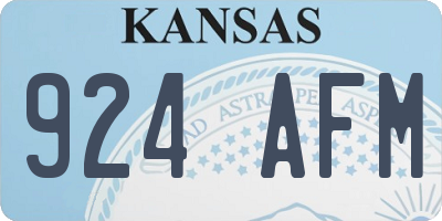 KS license plate 924AFM