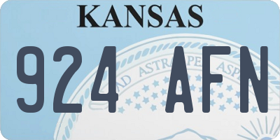 KS license plate 924AFN