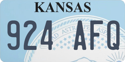 KS license plate 924AFQ