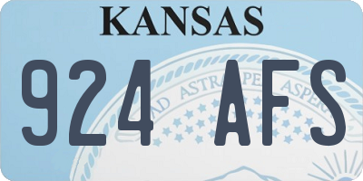 KS license plate 924AFS