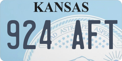 KS license plate 924AFT