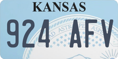 KS license plate 924AFV