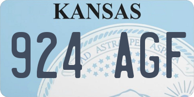 KS license plate 924AGF