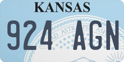 KS license plate 924AGN