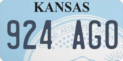 KS license plate 924AGO