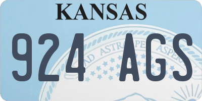 KS license plate 924AGS