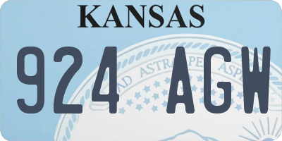 KS license plate 924AGW