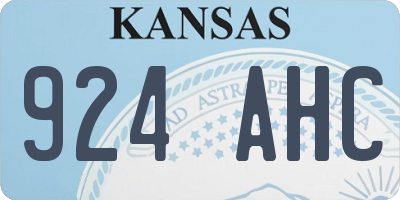 KS license plate 924AHC