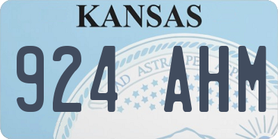 KS license plate 924AHM