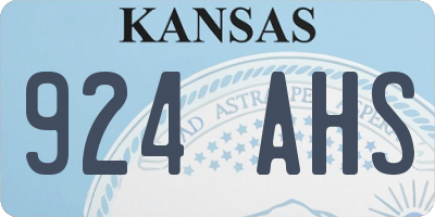 KS license plate 924AHS