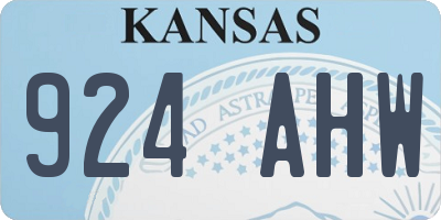 KS license plate 924AHW