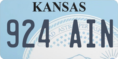 KS license plate 924AIN
