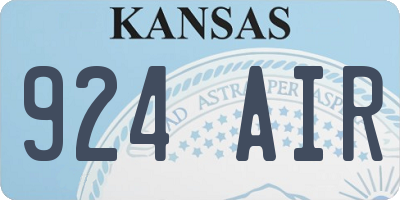 KS license plate 924AIR