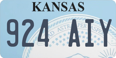 KS license plate 924AIY