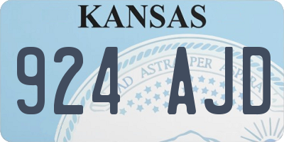 KS license plate 924AJD