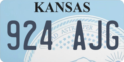 KS license plate 924AJG