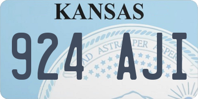 KS license plate 924AJI