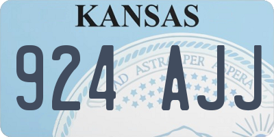 KS license plate 924AJJ