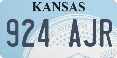 KS license plate 924AJR