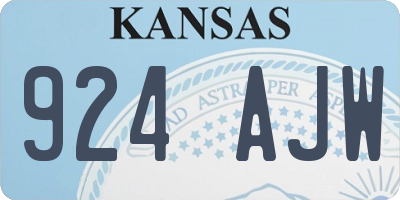 KS license plate 924AJW