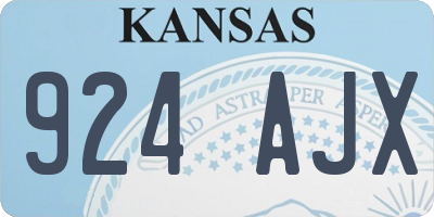 KS license plate 924AJX