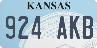 KS license plate 924AKB