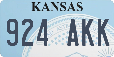 KS license plate 924AKK