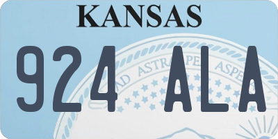 KS license plate 924ALA