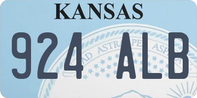 KS license plate 924ALB